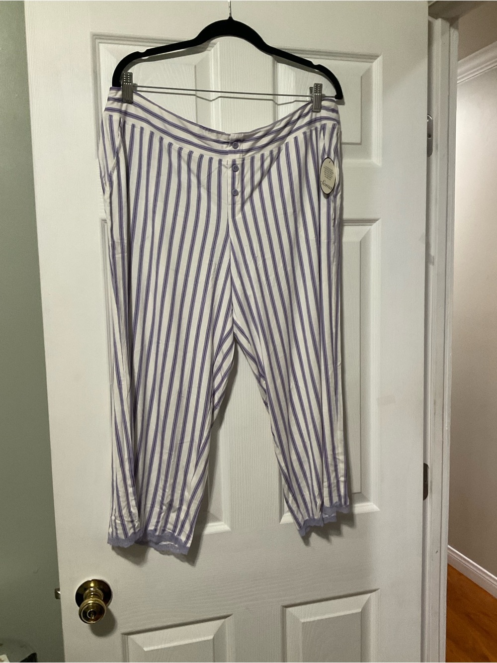 Soma Lavender and White Striped Pajama Pants